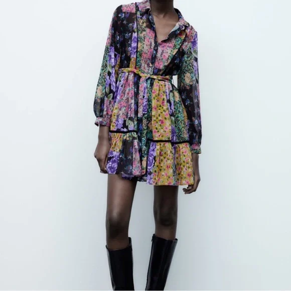 ★ZARA★ SHORT FLORAL PRINT DRESS FLORAL PRINT SHORT DRESS - Reds | ZARA United States